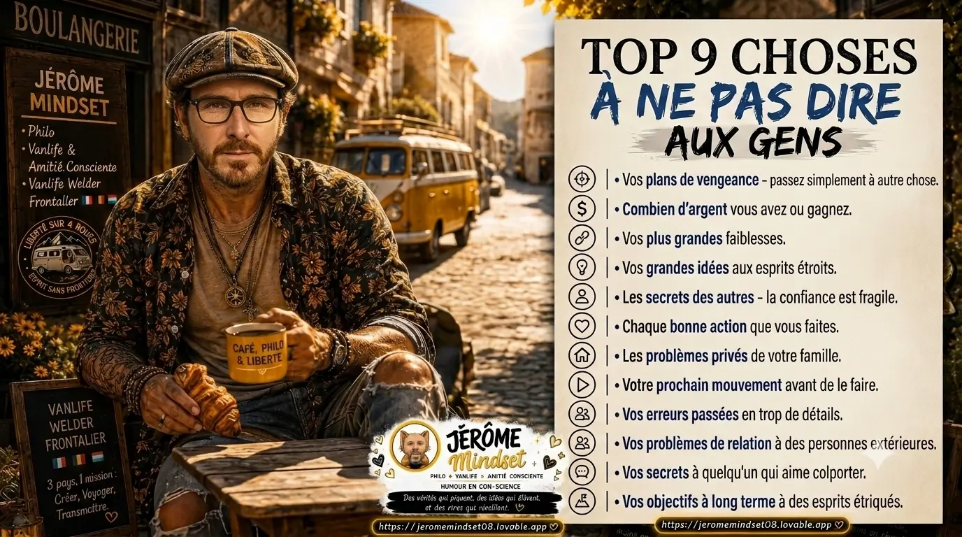 Top 9 choses à ne pas dire aux gens — Jérôme Mindset, vanlife welder frontalier